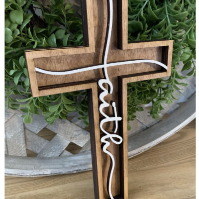 Layered Wooden Cross Profile Picture